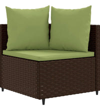 7-tlg. Garten-Sofagarnitur mit Kissen Braun Poly Rattan
