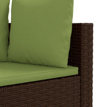 7-tlg. Garten-Sofagarnitur mit Kissen Braun Poly Rattan