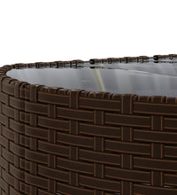 7-tlg. Garten-Sofagarnitur mit Kissen Braun Poly Rattan