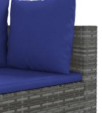 7-tlg. Garten-Sofagarnitur mit Kissen Grau Poly Rattan