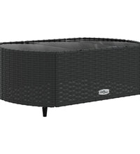 5-tlg. Garten-Sofagarnitur mit Kissen Schwarz Poly Rattan