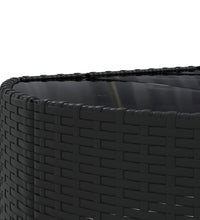 5-tlg. Garten-Sofagarnitur mit Kissen Schwarz Poly Rattan