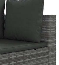 4-tlg. Garten-Sofagarnitur mit Kissen Grau Poly Rattan