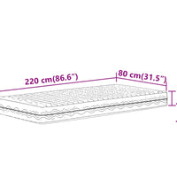 Schaumstoffmatratze Weiß 80x220 cm Härtegrad H2 H3