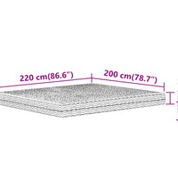 Schaumstoffmatratze Weiß 200x220 cm Härtegrad H2 H3