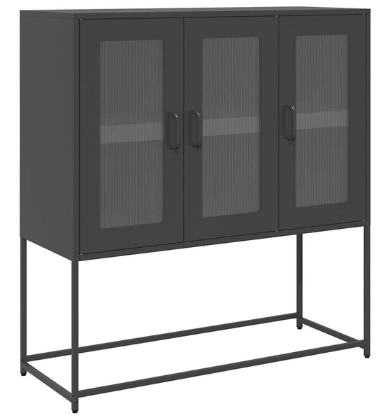 Sideboard Schwarz 100,5x39x107 cm Kaltgewalzter Stahl