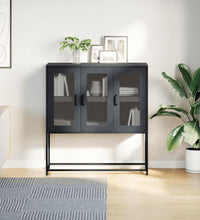 Sideboard Schwarz 100,5x39x107 cm Kaltgewalzter Stahl