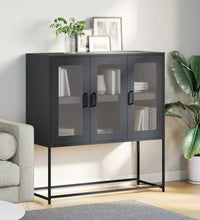 Sideboard Schwarz 100,5x39x107 cm Kaltgewalzter Stahl