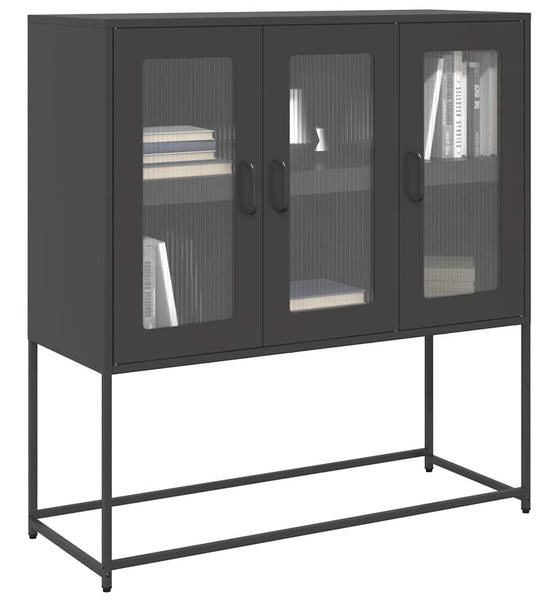 Sideboard Schwarz 100,5x39x107 cm Kaltgewalzter Stahl
