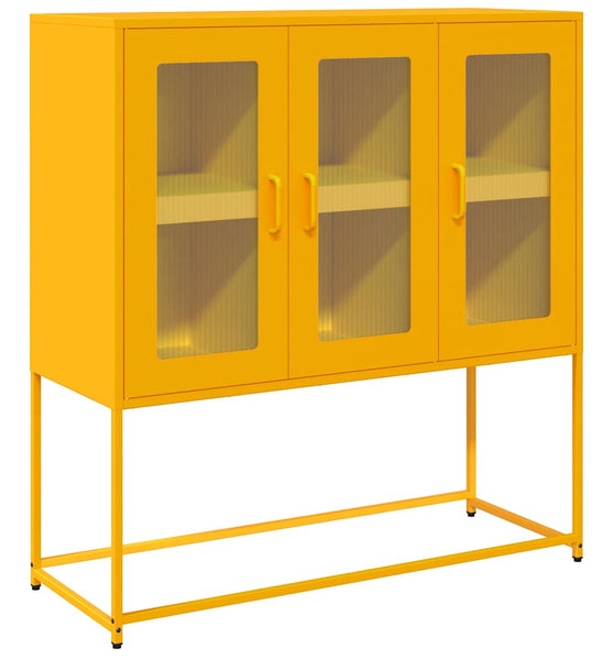Sideboard Senfgelb 100,5x39x107 cm Kaltgewalzter Stahl