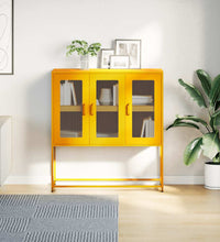 Sideboard Senfgelb 100,5x39x107 cm Kaltgewalzter Stahl