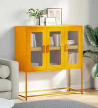 Sideboard Senfgelb 100,5x39x107 cm Kaltgewalzter Stahl