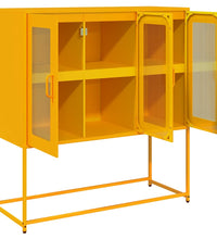 Sideboard Senfgelb 100,5x39x107 cm Kaltgewalzter Stahl