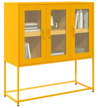 Sideboard Senfgelb 100,5x39x107 cm Kaltgewalzter Stahl