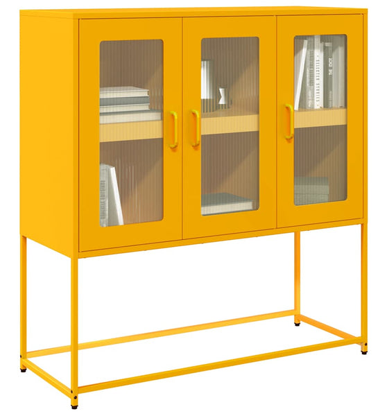 Sideboard Senfgelb 100,5x39x107 cm Kaltgewalzter Stahl