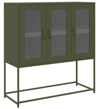Sideboard Olivgrün 100,5x39x107 cm Kaltgewalzter Stahl