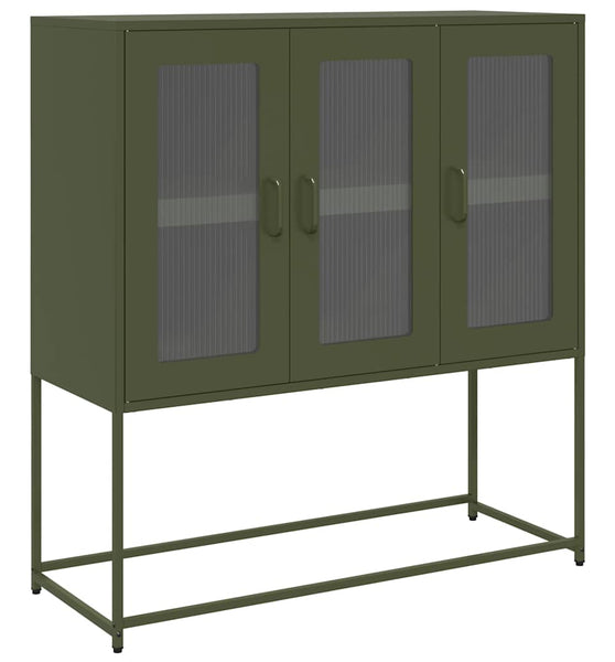 Sideboard Olivgrün 100,5x39x107 cm Kaltgewalzter Stahl