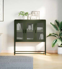 Sideboard Olivgrün 100,5x39x107 cm Kaltgewalzter Stahl