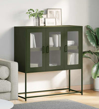Sideboard Olivgrün 100,5x39x107 cm Kaltgewalzter Stahl