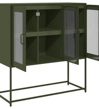 Sideboard Olivgrün 100,5x39x107 cm Kaltgewalzter Stahl