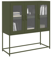 Sideboard Olivgrün 100,5x39x107 cm Kaltgewalzter Stahl