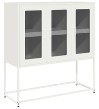 Sideboard Weiß 100,5x39x107 cm Kaltgewalzter Stahl