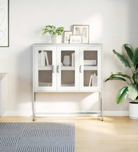Sideboard Weiß 100,5x39x107 cm Kaltgewalzter Stahl