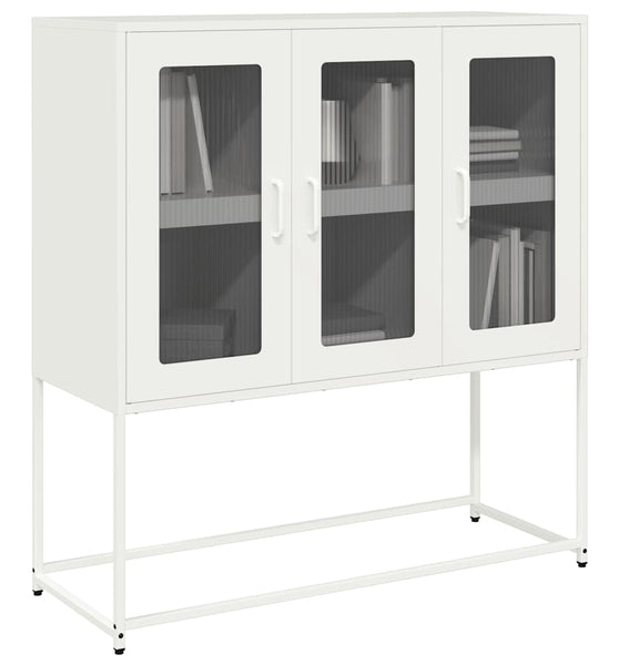Sideboard Weiß 100,5x39x107 cm Kaltgewalzter Stahl
