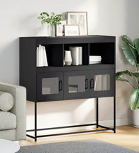 Sideboard Schwarz 100,5x39x107 cm Kaltgewalzter Stahl