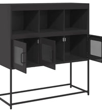 Sideboard Schwarz 100,5x39x107 cm Kaltgewalzter Stahl