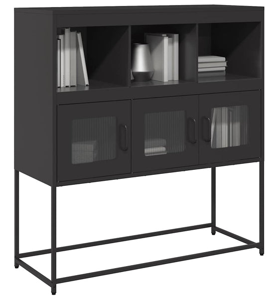 Sideboard Schwarz 100,5x39x107 cm Kaltgewalzter Stahl