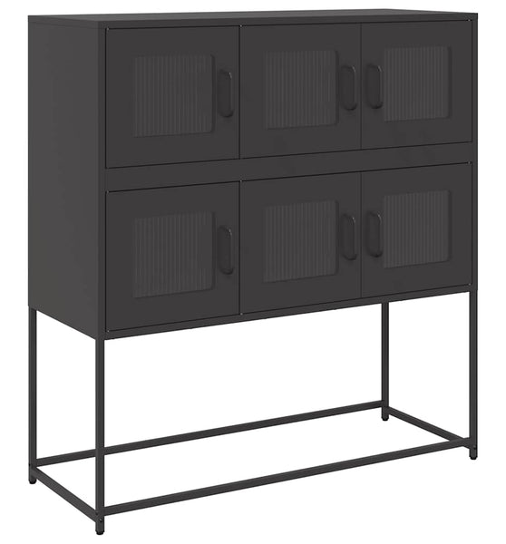 Sideboard Schwarz 100,5x39x107 cm Kaltgewalzter Stahl