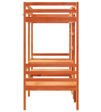 Hochbett mit Schreibtisch & Stühlen Braun 90x200 cm Kiefernholz