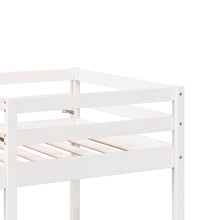 Hochbett mit Schreibtisch & Stühlen Weiß 90x190 cm Kiefernholz