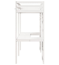 Hochbett ohne Matratze Weiß 90x200 cm Massivholz Kiefer