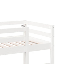 Hochbett ohne Matratze Weiß 90x200 cm Massivholz Kiefer