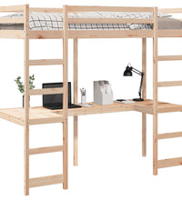 Hochbett ohne Matratze 80x200 cm Massivholz Kiefer