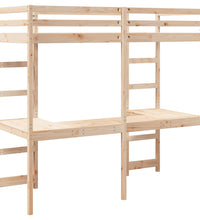 Hochbett ohne Matratze 80x200 cm Massivholz Kiefer