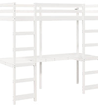 Hochbett ohne Matratze Weiß 80x200 cm Massivholz Kiefer