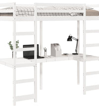 Hochbett ohne Matratze Weiß 80x200 cm Massivholz Kiefer