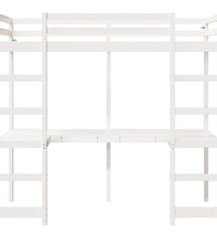 Hochbett ohne Matratze Weiß 80x200 cm Massivholz Kiefer