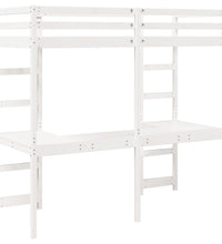 Hochbett ohne Matratze Weiß 80x200 cm Massivholz Kiefer