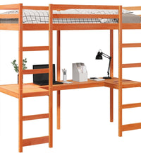 Hochbett ohne Matratze Wachsbraun 80x200 cm Massivholz Kiefer