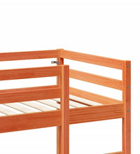 Hochbett ohne Matratze Wachsbraun 80x200 cm Massivholz Kiefer