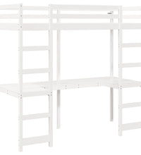 Hochbett ohne Matratze Weiß 90x190 cm Massivholz Kiefer