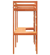 Hochbett ohne Matratze Wachsbraun 90x190 cm Massivholz Kiefer