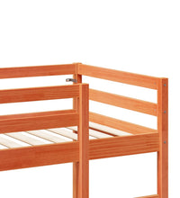 Hochbett ohne Matratze Wachsbraun 90x190 cm Massivholz Kiefer
