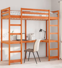 Hochbett ohne Matratze Wachsbraun 90x190 cm Massivholz Kiefer