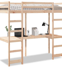 Hochbett ohne Matratze 75x190 cm Massivholz Kiefer