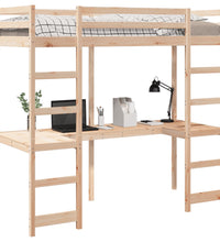 Hochbett ohne Matratze 75x190 cm Massivholz Kiefer